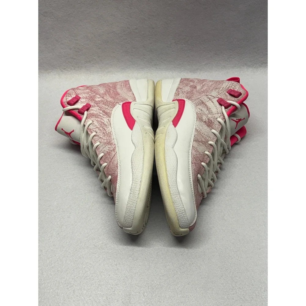 Air Jordan 12 Retro GS Digital Pink White Sneakers 510815-101 Mens 7Y Womens 8.5